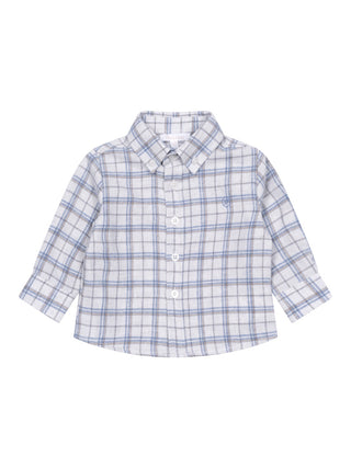 Flanellhemd, kariert - Blau/Beige