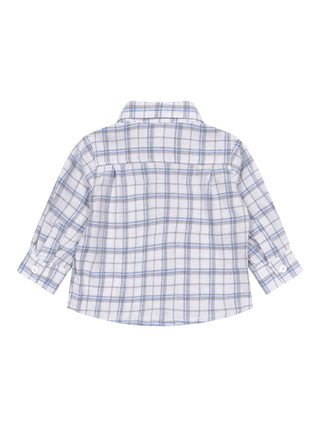 Flanellhemd, kariert - Blau/Beige