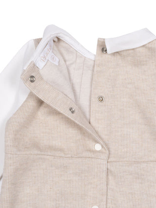Eleganter Strampler mit besticktem Kragen - Beige
