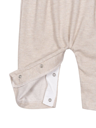 Eleganter Strampler mit besticktem Kragen - Beige