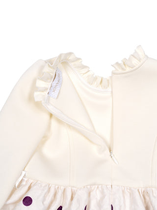 Festliches Kleid mit Gürtel - Creme