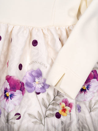 Festliches Kleid mit Gürtel - Creme