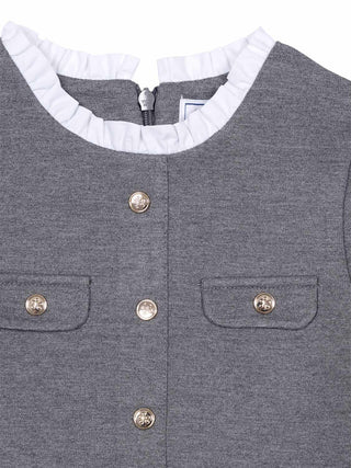 Kleid mit Stehkragen - Grau