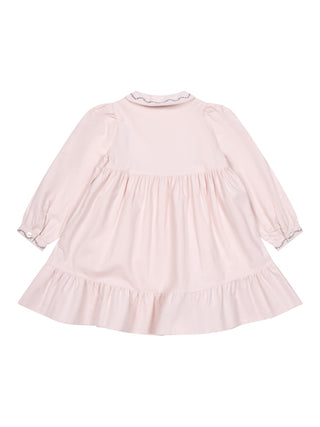 Besticktes Kleid aus Samt – Rosé