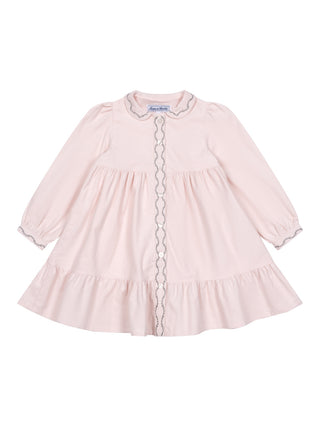 Besticktes Kleid aus Samt – Rosé