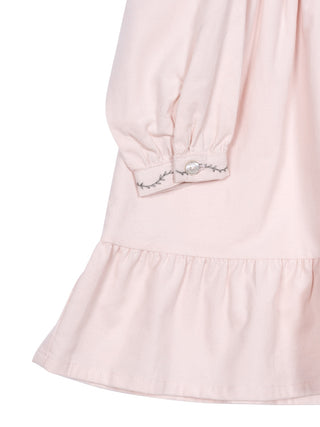 Besticktes Kleid aus Samt – Rosé
