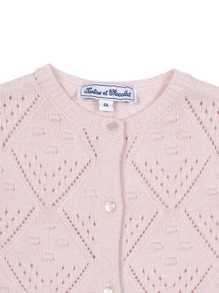 Pointelle Cardigan - Rosé