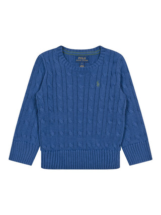 Pullover im Zopstrick-Design – Blau