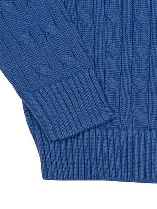 Pullover im Zopstrick-Design – Blau