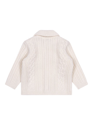 Cardigan mit Zopfmuster - Creme
