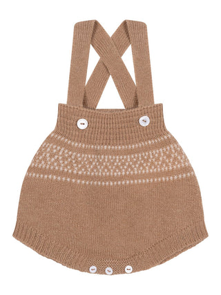 Jacquard-Shortie aus einer Woll-Kaschmir-Mischung - Braun