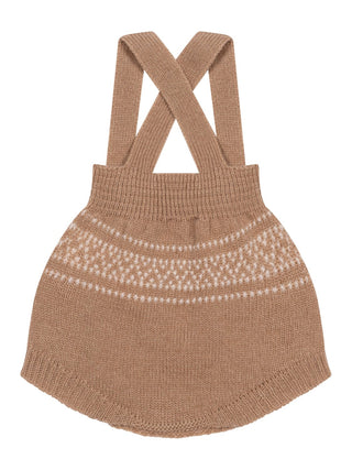 Jacquard-Shortie aus einer Woll-Kaschmir-Mischung - Braun