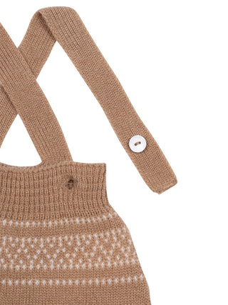 Jacquard-Shortie aus einer Woll-Kaschmir-Mischung - Braun