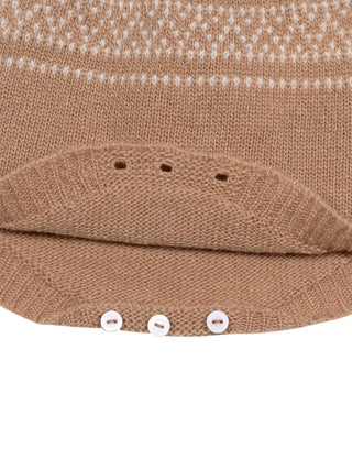 Jacquard-Shortie aus einer Woll-Kaschmir-Mischung - Braun