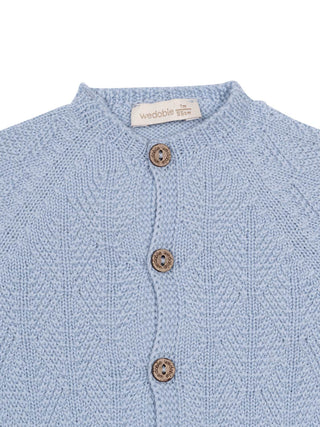 Strickjacke aus Merinowolle – Hellblau