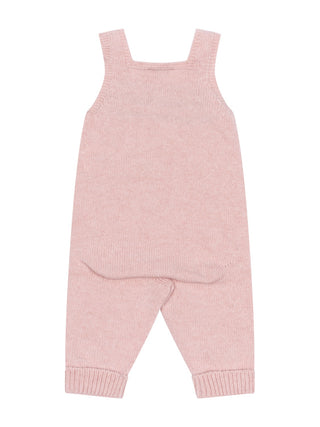 Jacquard-Latzhose aus Merinowolle - Rosa