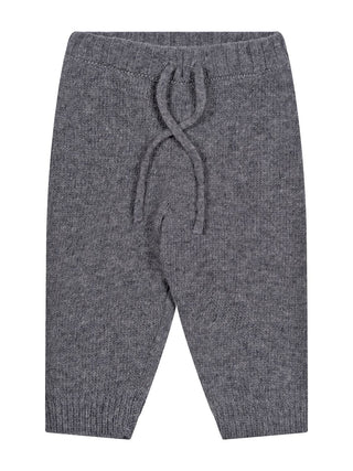 Hose mit Kordelzug aus Merinowolle - Grau