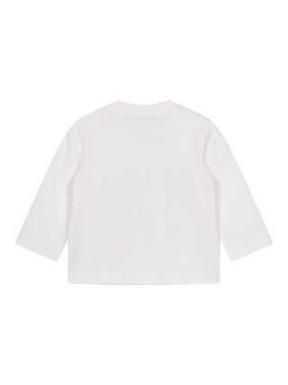 Langarm-T-Shirt mit Schloss-Print - Ecru