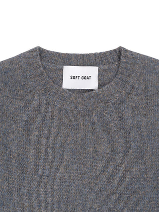 Melierter Kaschmir-Pullover in Blue Melange