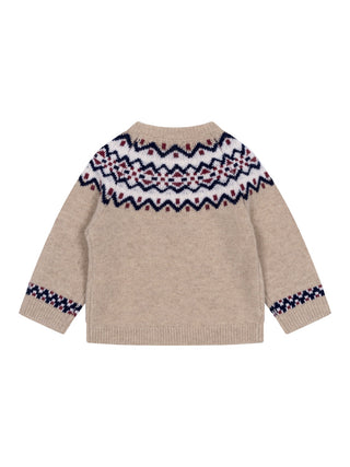Norweger-Pullover aus Jacquardstrick – Beige