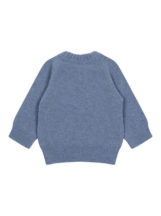 Pullover aus Merinowolle - Blau