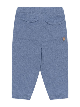 Hose mit Kordelzug aus Merinowolle - Blau