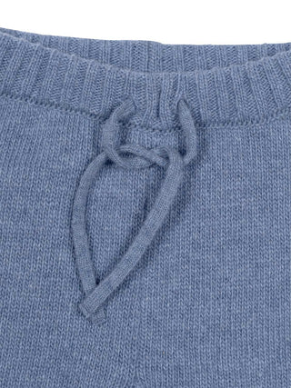 Hose mit Kordelzug aus Merinowolle - Blau