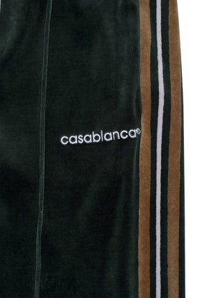 Velour Trackhose mit Streifen