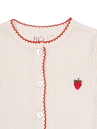 Flora Pointelle Cardigan - Creme