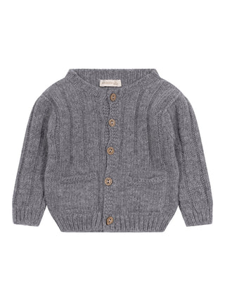 Strickjacke aus Merinowolle - Grau