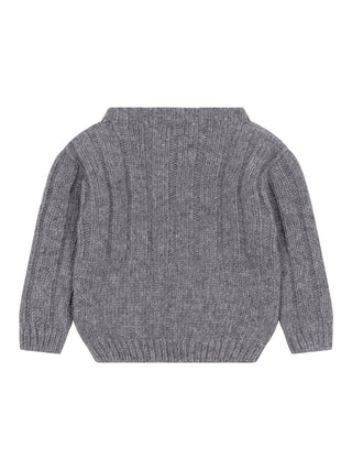 Strickjacke aus Merinowolle - Grau
