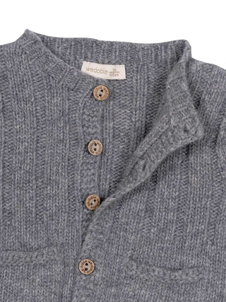 Strickjacke aus Merinowolle - Grau