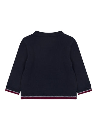 Strickpullover mit Ritter-Motiv – Marine