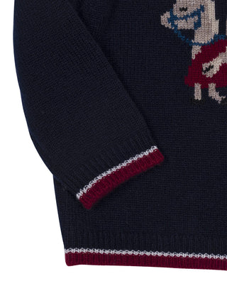Strickpullover mit Ritter-Motiv – Marine