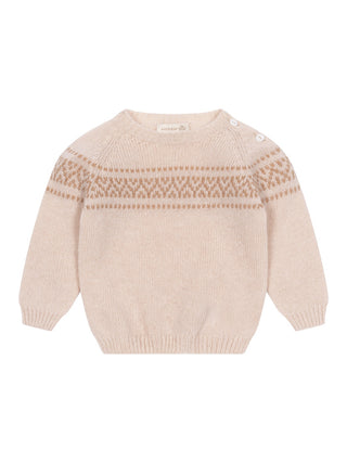 Jacquard-Pullover aus Woll-Kaschmir-Mischung - Beige