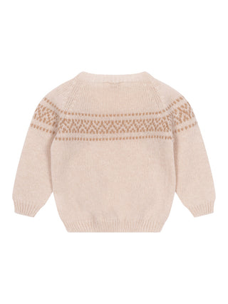 Jacquard-Pullover aus Woll-Kaschmir-Mischung - Beige