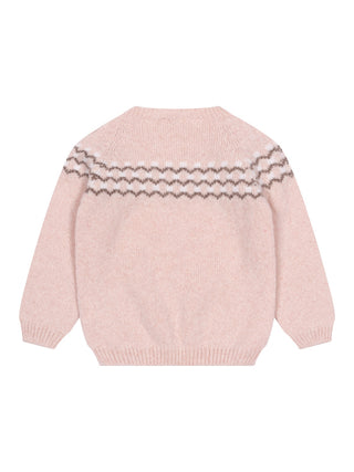 Jacquard-Pullover aus Merinowolle - Rosa