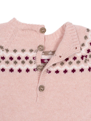 Jacquardkleid aus Merinowolle - Rosa