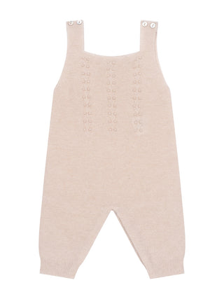 Latzhose aus Woll-Kaschmir-Mischgewebe - Beige