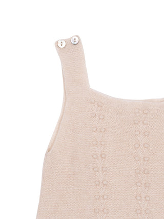 Latzhose aus Woll-Kaschmir-Mischgewebe - Beige