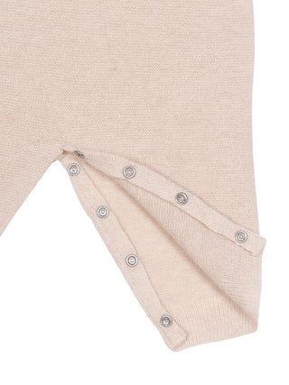 Latzhose aus Woll-Kaschmir-Mischgewebe - Beige