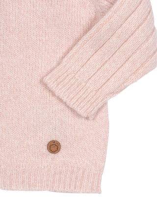 Strickpullover mit Kragen aus Merinowolle - Rosa