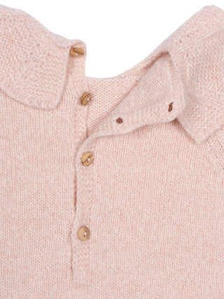 Jumpsuit aus Merinowolle - Rosa
