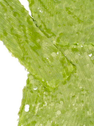 Langes Abendkleid in einem Limettenton
