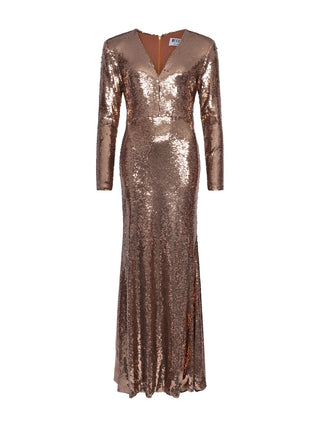 Langes Abendkleid in Bronze