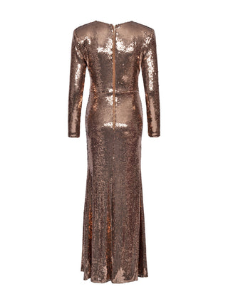 Langes Abendkleid in Bronze