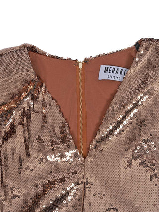 Langes Abendkleid in Bronze