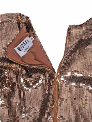 Langes Abendkleid in Bronze