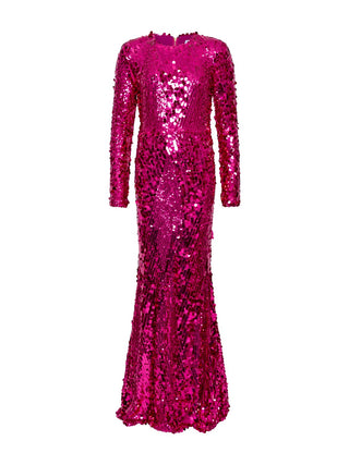 Langes Abendkleid in Magenta