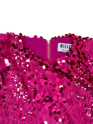 Langes Abendkleid in Magenta